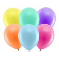 Globos de látex de 23 cm pastel Rainbow - PartyDeco - 100 unidades