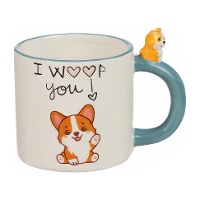 Taza de 410 ml de perro Corgi