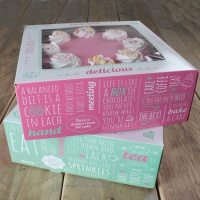 Caja de 32 x 32 x 11,5 cm para tarta Quotes - 2 unidades