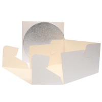 Caja de 25,9 x 25,9 x 15 cm para tarta con base