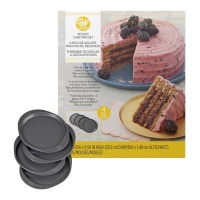 Molde redondo de 20 x 20 x 1,49 cm para layer cake - Wilton - 4 unidades