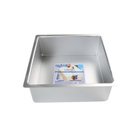 Molde cuadrado de 20 x 20 x 10 cm profundo de aluminio - PME