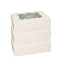 Caja para 6 cupcakes blanca - 3 unidades