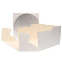 Caja de 30,2 x 30,2 x 15 cm para tarta con base
