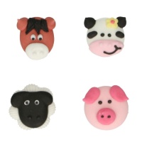 Figuras de azúcar de animales de granja - FunCakes - 12 unidades