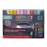 Rotuladores acrílicos Acrylic Go de 4-5 mm tonos pastel - Artis Decor - 12 unidades