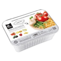 Envase de 25 x 18,5 x 7,9 cm desechable rectangular con tapa - 4 unidades