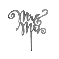 Topper para tarta acrílico Mr and Mrs negro