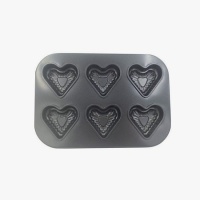 Molde para corazones mini de acero de 27 x 19 cm - 6 cavidades