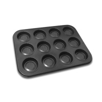 Molde para tartaletas de acero de 27 x 35,5 cm - 12 cavidades
