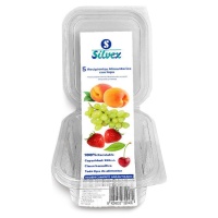Envase de 0,25 L desechable con tapa bisagra - 5 unidades