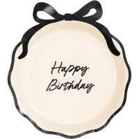 Platos de Elegant Birthday Happy de 24 cm - 6 unidades