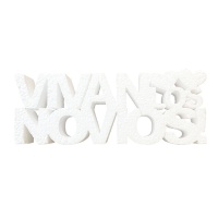 Figura de corcho con frase de Vivan los Novios de 28 x 11,8 cm