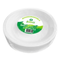 Platos de 22 cm de caña de azúcar - 50 unidades