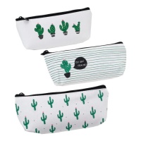 Portatodo de cactus con cremallera de 20 x 8 cm - 1 unidad