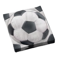 Servilletas de Fútbol de balón de 16,5 x 16,5 cm - 12 unidades
