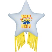 Globo de Minions de estrella con flecos de 72 cm