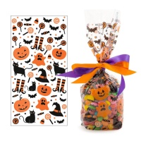 Bolsa para dulces de calabazas de Halloween de 12,5 x 24 cm - Decora - 20 unidades