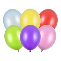 Globos de látex de 27 cm metalizados - PartyDeco - 50 unidades