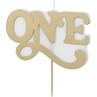 Vela de One dorada de 6,5 cm