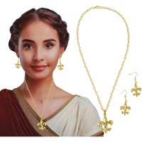 Set de collar y pendientes de romano dorados