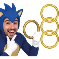 Aros dorados de Sonic de 17,5 cm - unidades