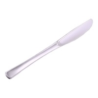 Cuchillos de 20 cm de plástico plateado premium - 10 unidades
