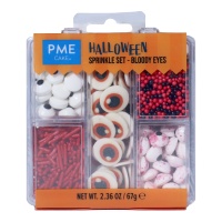 Kit de sprinkles de Halloween de ojos sangrientos - 67 gr