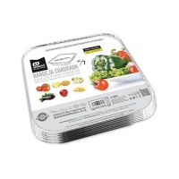 Envase de 24,5 x 24,5 x 5,7 cm desechable cuadrada con tapa - 7 unidades