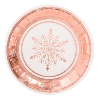 Platos de 23 cm de Rose Gold Snow - 6 unidades