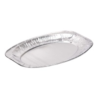 Bandeja de 35 x 24 x 2,5 cm de aluminio plata