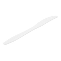 Cuchillos de 19,6 cm de plástico blanco - 12 unidades