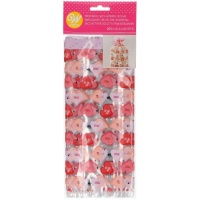 Bolsa para dulces rectangulares de corazones rosas - Wilton - 20 unidades