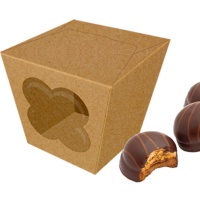 Caja de 12 x 12 x 11 cm para galletas y bombones kraft