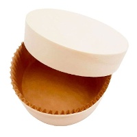 Molde redondo de 15 x 4 cm de madera con tapa y cápsula de papel