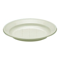 Platos de 17 cm de plástico crema - 15 unidades