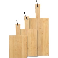 Tabla de cortar de de bambú con asa - 3 unidades