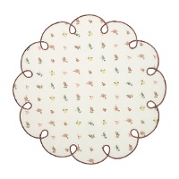 Mantel individual de 38 cm con ondas y estampado floral