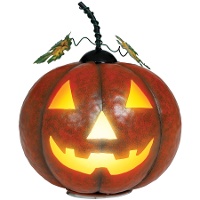 Calabaza metálica con luz de 16 cm - 1 unidad