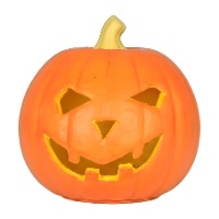 Calabaza naranja de Halloween con luz multicolor de 16 cm