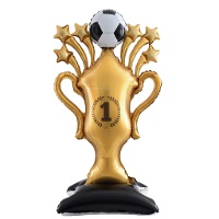 Globo de copa de fútbol y estrellas con base de 1,50 x 0,82 m