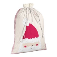Saco de Papá Noel rostro de 75 x 50 cm