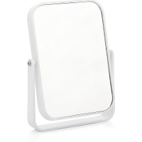 Espejo de 19,2 x 15,2 x 2,5 cm de sobremesa blanco para tocador