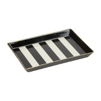 Vaciabolsillos elegante a rayas negras con borde dorado