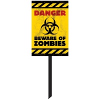 Cartel de Danger Beware of Zombies de 24,8 x 38 cm