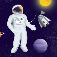 Servilletas de astronauta y espacio de 16,5 cm - 16 unidades
