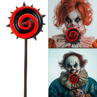 Piruleta de espiral roja y negra de 20 cm