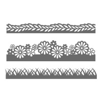 Troqueles de bordes con flores y ramas - Artemio - 3 unidades