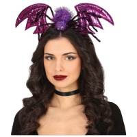 Diadema de araña lila con alas