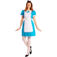 Disfraz de Alicia azul y blanco para mujer